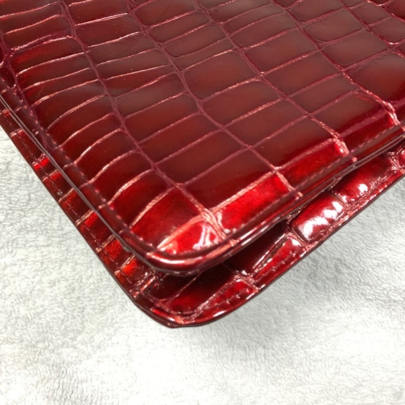Stuart Weitzman Red Croc Frame Bag - Picture 12 of 14